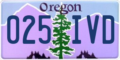 OR license plate 025IVD