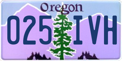 OR license plate 025IVH