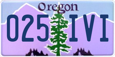 OR license plate 025IVI