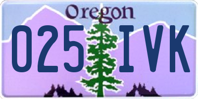 OR license plate 025IVK