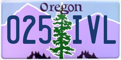 OR license plate 025IVL