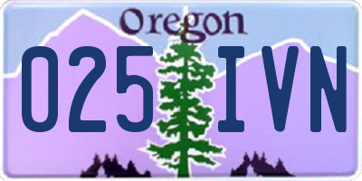 OR license plate 025IVN