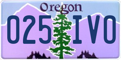 OR license plate 025IVO