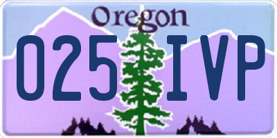 OR license plate 025IVP