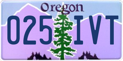 OR license plate 025IVT