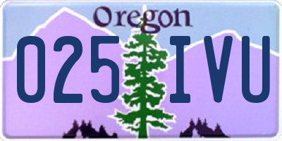 OR license plate 025IVU