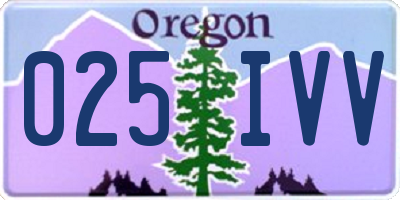 OR license plate 025IVV