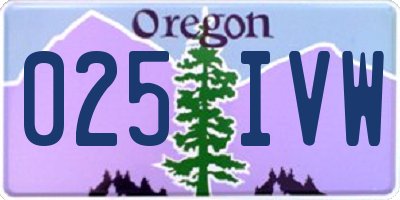 OR license plate 025IVW