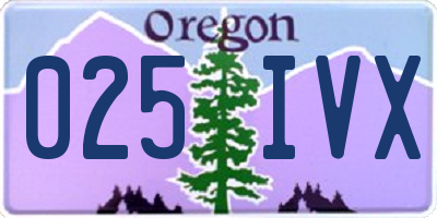 OR license plate 025IVX