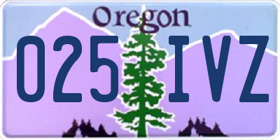 OR license plate 025IVZ