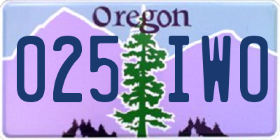 OR license plate 025IWO