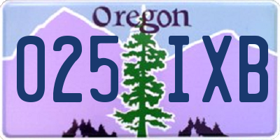 OR license plate 025IXB