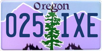 OR license plate 025IXE