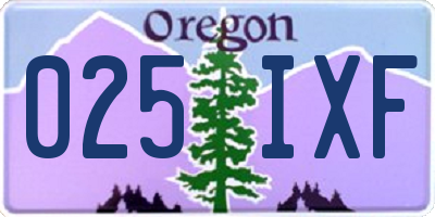 OR license plate 025IXF
