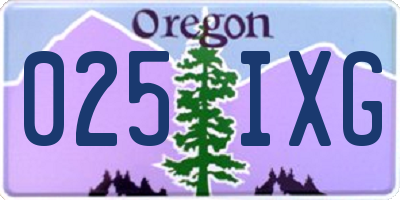 OR license plate 025IXG