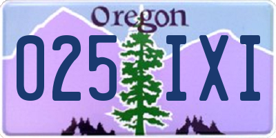 OR license plate 025IXI
