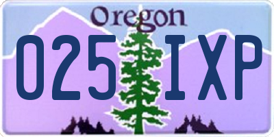 OR license plate 025IXP