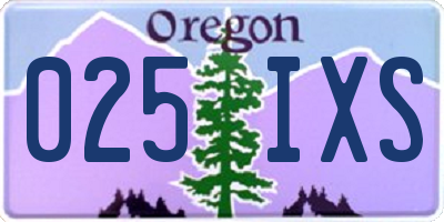 OR license plate 025IXS