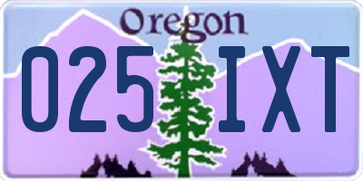 OR license plate 025IXT