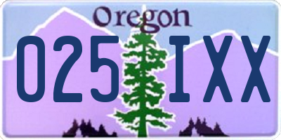 OR license plate 025IXX