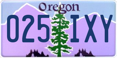 OR license plate 025IXY