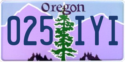 OR license plate 025IYI
