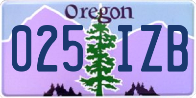 OR license plate 025IZB