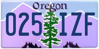 OR license plate 025IZF