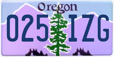 OR license plate 025IZG