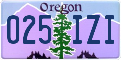 OR license plate 025IZI