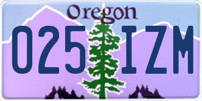 OR license plate 025IZM