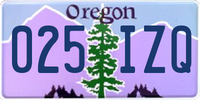 OR license plate 025IZQ