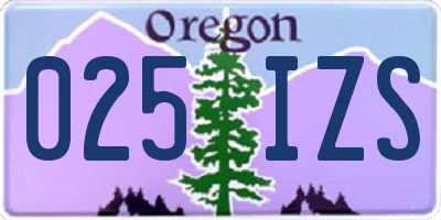 OR license plate 025IZS