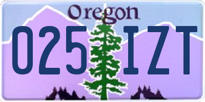 OR license plate 025IZT