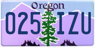 OR license plate 025IZU