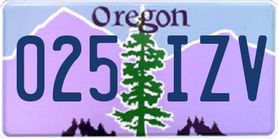 OR license plate 025IZV