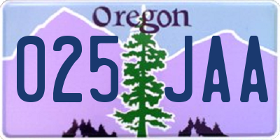 OR license plate 025JAA