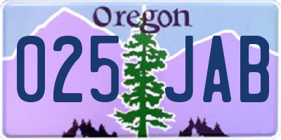 OR license plate 025JAB