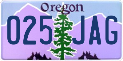 OR license plate 025JAG