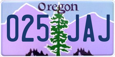OR license plate 025JAJ