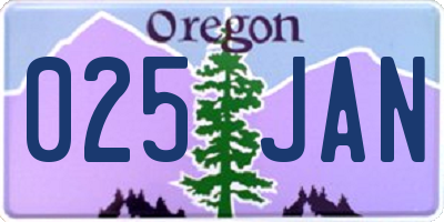 OR license plate 025JAN