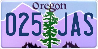 OR license plate 025JAS