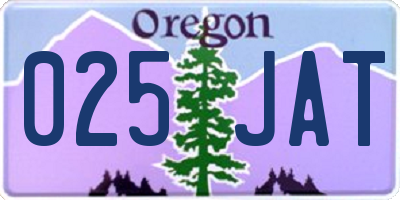 OR license plate 025JAT