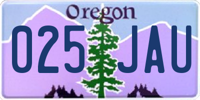 OR license plate 025JAU
