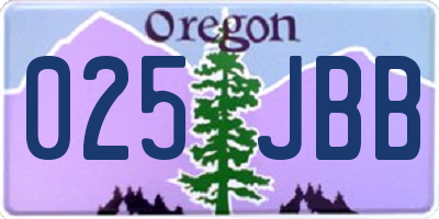 OR license plate 025JBB