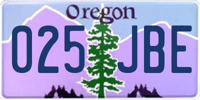 OR license plate 025JBE