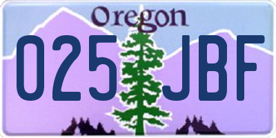 OR license plate 025JBF