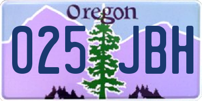 OR license plate 025JBH