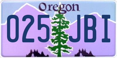 OR license plate 025JBI