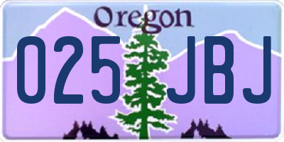 OR license plate 025JBJ